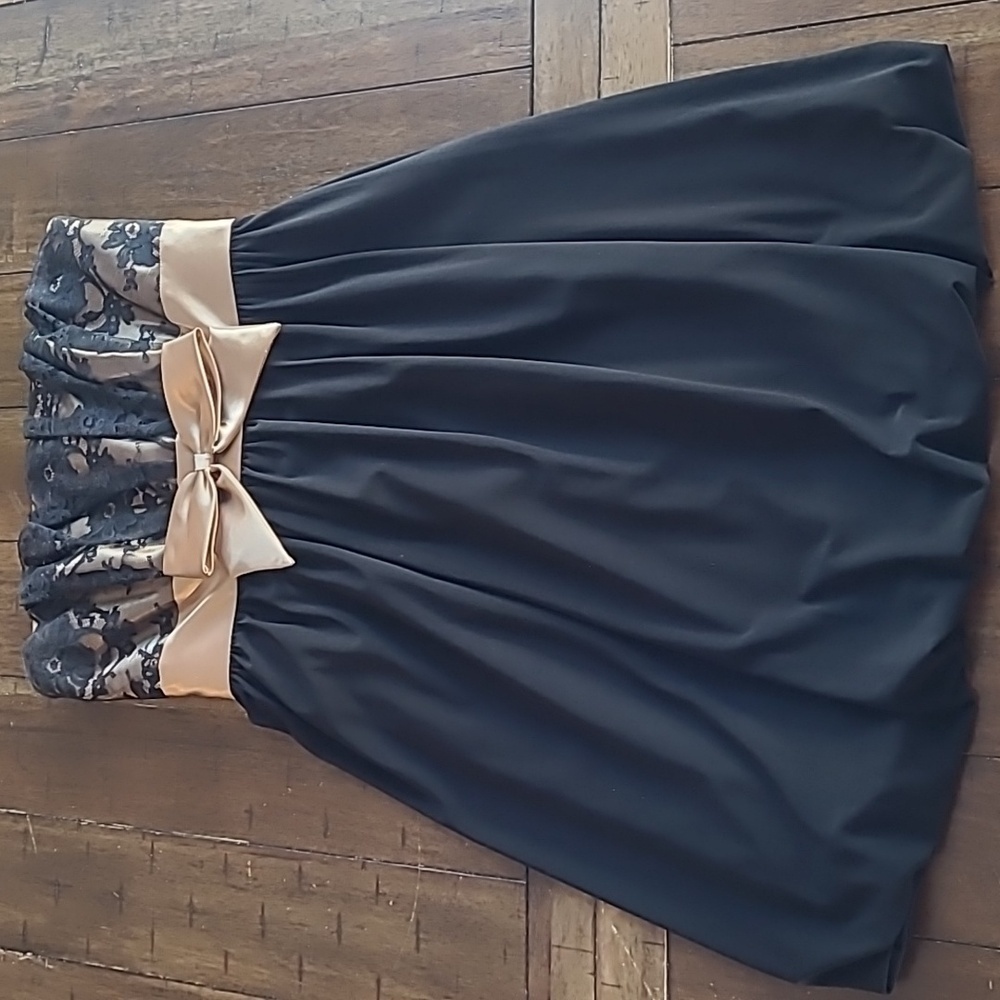 Jessica McClintock Gunne Sax Vintage Strapless Bubble Skirt Mini Dress size 3 - Picture 1 of 6